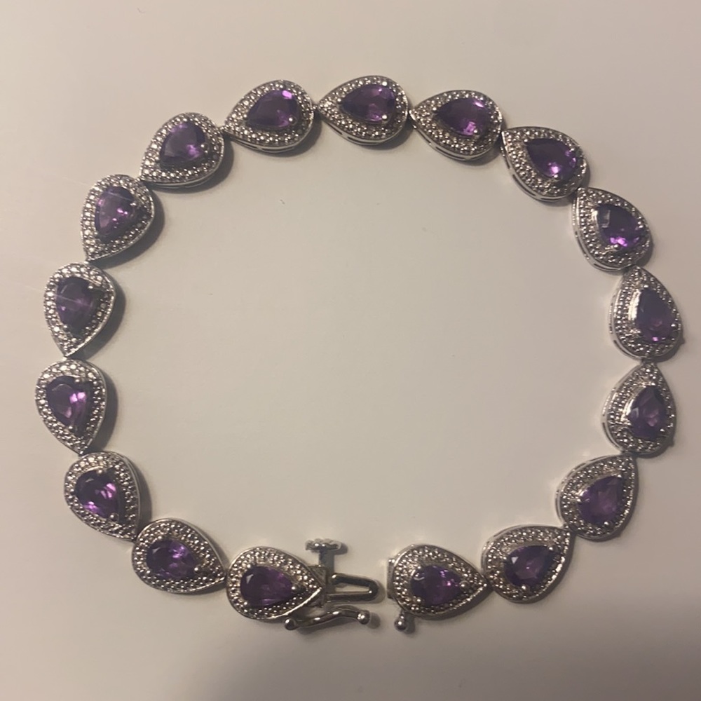 Silver Amethyst Bracelet